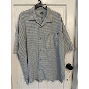 Blackhawk WarriorWear Men's Short Sleeve Button Up Casual Shirt Plaid Gray XL